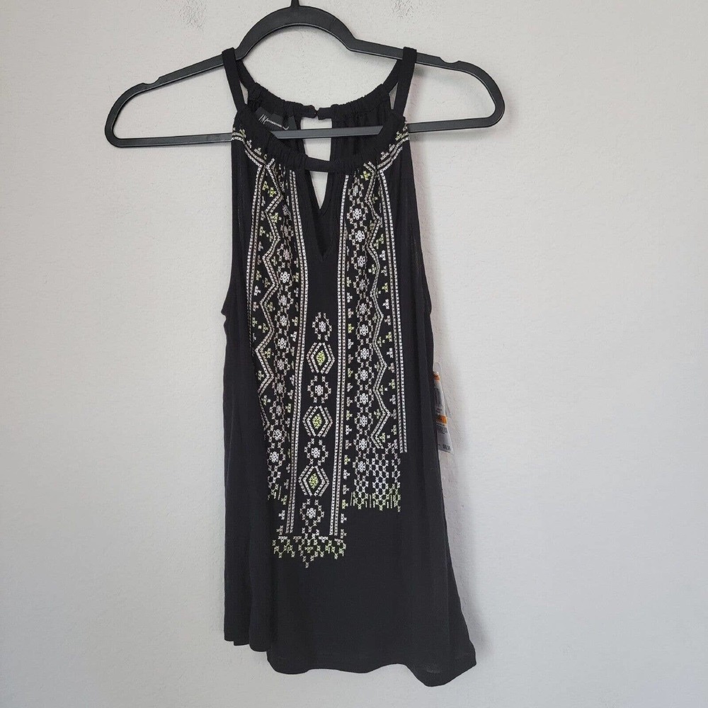 INC International Concepts Women's Sleeveless Cotton Embroidered Top Size S
